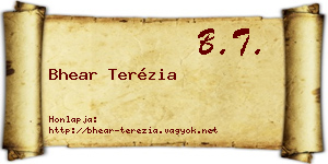 Bhear Terézia névjegykártya